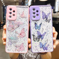 Glitter Butterfly Transparent Clear Soft Phone Case For Samsung A72 A42 A52 A71 A51 A50 A32 5G A31 A12 S20FE S21 Ultra Girl Cute