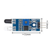 เซ็นเซอร์โมดูลเซ็นเซอร์หลีกเลี่ยงอุปสรรคอินฟราเรด Ir สำหรับ Arduino รถหุ่นยนต์ชั้นเลิศสะท้อนโฟโต้อิเล็กตริก3ขา