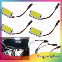 dongchengdianzi ไฟโดมภายในรถ18หลอด LED 1ชิ้นหลอดไฟสีขาว BA9S T10สาก12V