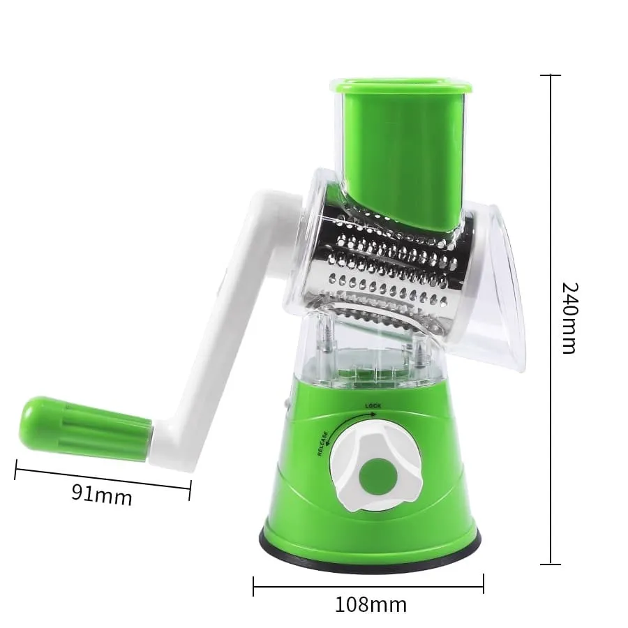 Rotary Grater 3 Sharp Drums Food Blades Shredder Meat Chopper Round Tumbling  Box Grinder Sharpper