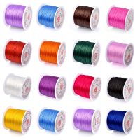 ◊№┅ 10/60/100M Colorful Strong Elastic Crystal Beading Cord Stretch Thread String Bracelet Wires For Jewelry Making Cords Line 0.5mm