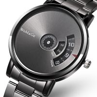 （A Decent035）Menblack สแตนเลส Quartzwatches บุรุษ WoMaGeTurntable Ko Saati ธุรกิจ Relógio Masculino ชาย R Eloj