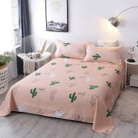 25Full Size Cartoon Printed Polyester Flat Sheet Bed Cover Non-Slip Bed Mattress Bedding Sheet Mattress Cover With Pillowcases