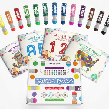 8-pack Washable Dot Markers / Bingo Daubers Dabbers Dauber Dawgs Kids /  Toddlers / Preschool / Children Art Supply 3 Pdf Coloring eBooks = 100  Activity Sheets To Do! 