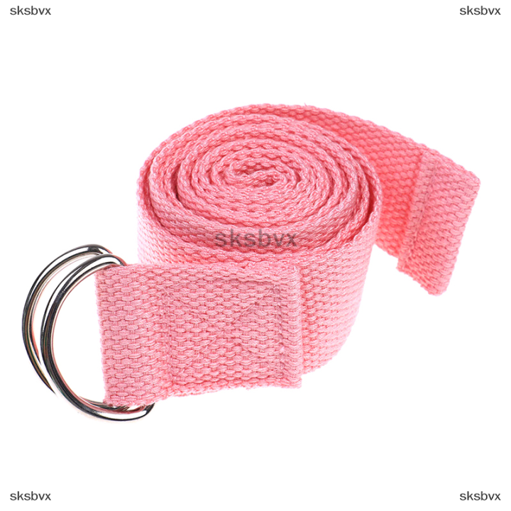 sksbvx-180cm-sport-yoga-stretch-strap-d-ring-เข็มขัดออกกำลังกายเอวขาฟิตเนสปรับได้