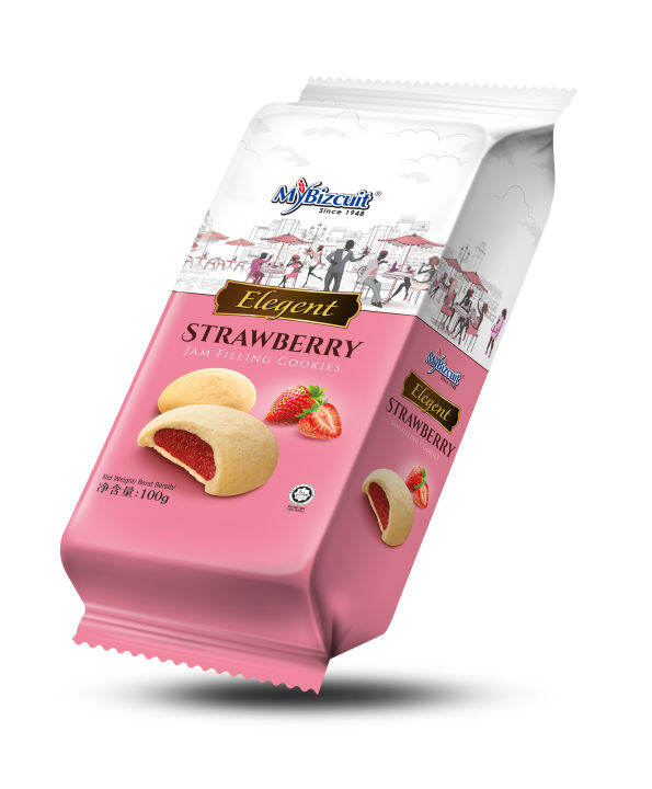 STRAWBERRY JAM FILLING COOKIES 100G Lazada