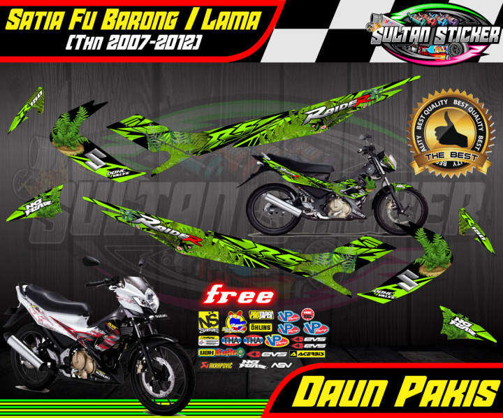 Stiker Variasi Streaping Decal List Motor Suzuki Satria Fu Barong Lama Daun Pakis