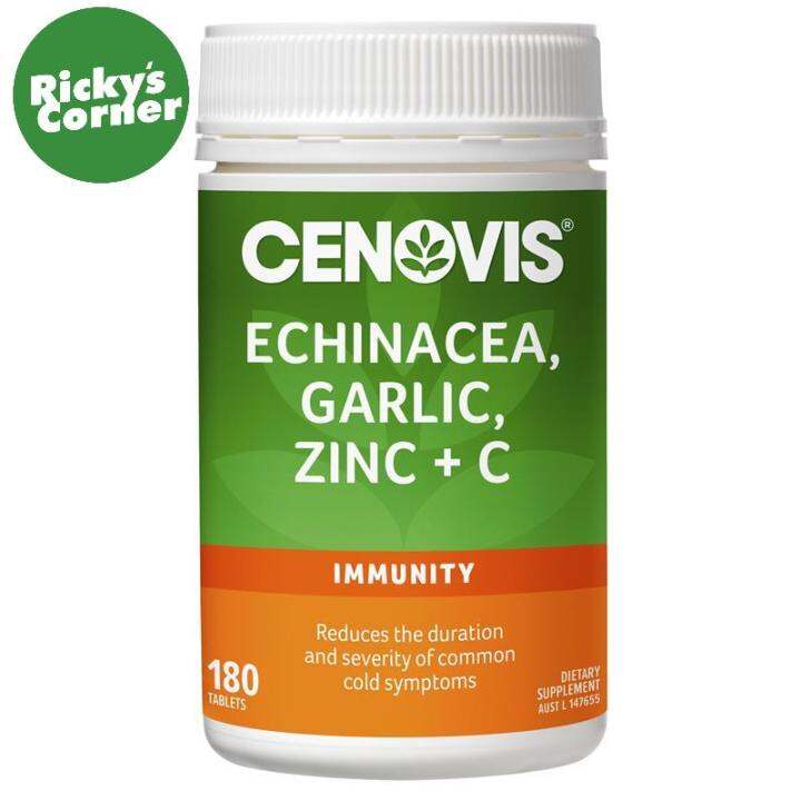 Cenovis Echinacea, Garlic, Zinc & C Contains Vitamin C 180 Tablets