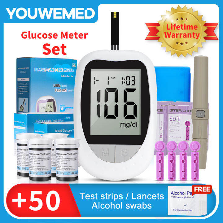 Kh100 Model Blood Glucose Meter Complete Set with 25100pcs Test Strips Lancets Free Alcohol
