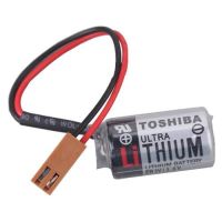 rttuuuu แบตเตอรี่ลิเธี่ยม TOSHIBA ER3V / 3.6V Lithium Battery 1/2 AA สำหรับ FUJI PLC CPM2A-BAT01 พร้อมสายและขั้วต่อสีดำ สีน้ำตาล 45655