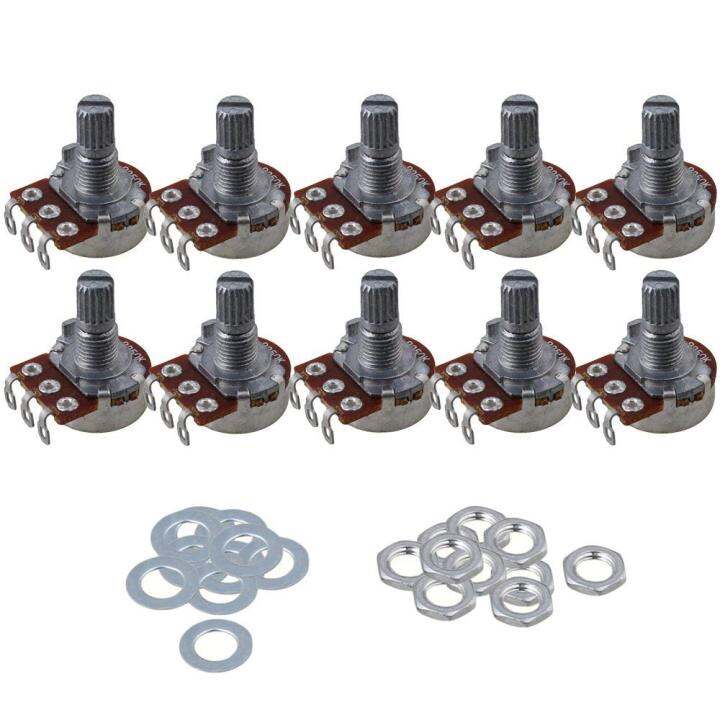 10pcs-a250k-16mm-base-15mm-shaft-electric-guitar-tone-potentiometer