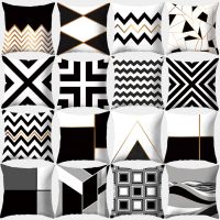 ✕﹍♨ 45x45cm Geometric Print Cushion Cover Polyester Decorative Sofa Cushions Pillow Covers Throw Pillows Soft Pillowcase Home Decor