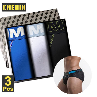 CMENIN PUMP 3Pcs 2022 ใหม่ผ้าฝ้ายระบายอากาศเซ็กซี่ชายชุดชั้นในกางเกงในชายกางเกงในกางเกงในชาย Jockstrap กางเกงในชาย Male HZBR3