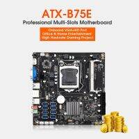 B75E 8 Card BTC Mining Motherboard Supports 8 USB3.0 Ports B75 Chip LGA1155 DDR3 RAM MSATA+CPU+Cooling Fan+Switch Cable