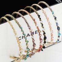 【YF】 Korean Style Luxury Glitter Rhinestone Headband Contrast Colored Irregular Faux Crystal Jewel Hair Hoop Metallic Ornaments