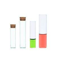 ：{—— 1Pcs DIA 12Mm To 30Mm Clear Lab Glass Test  With Cork Stoppers Flat Bottom Tubes In Laboratory Supplies