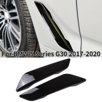 Side Wing Air Flow Outlet Intake Cover Trim Carbon Fiber Black Style Decor Hood Badge For BMW 5 Series G30 2017-2020 Car Styling