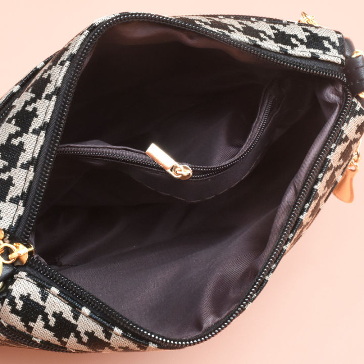 กระเป๋า-tt-กระเป๋าผู้หญิงแบบนุ่มลายเรขาคณิตกระเป๋าสะพายไหล่แบบลำลองความจุมากเกาหลีกระเป๋าสะพายข้างใหม่