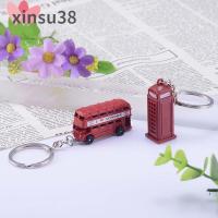 XINSU38 ของขวัญสำหรับเด็ก ของที่ระลึก ตู้โทรศัพท์ รถบัสลอนดอน สีแดงสีฟ้า โซ่ เครื่องประดับ เครื่องประดับแฟชั่น เครื่องประดับ พวงกุญแจ พวงกุญแจ