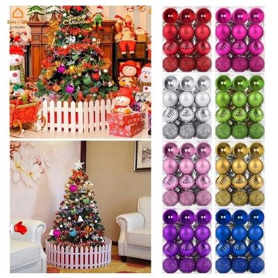 [Precious] 24 Pcs Christmas Tree Glitter Ball Baubles Decorations/ Xmas Product Decoration