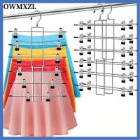 OWMXZL กันลื่น พับเทปคลิป ปรับได้ปรับได้ หลายชั้น ที่เก็บของในบ้าน ทนทานต่อการใช้งาน ชั้นวางกระโปรง ไม้แขวนสำเร็จรูป