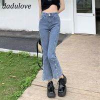 COD DaDulove New Korean Version Ins Split Jeans High Waist Flared Pants Niche Cropped Pants Fashion Womens Clothing