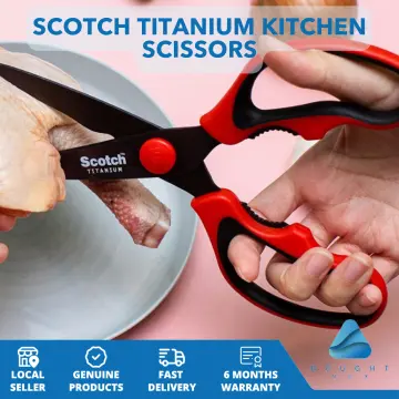 3M SCOTCH Titanium DETACHABLE Kitchen Scissors RED