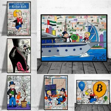 Alec Monopoly Rich Money Man Canvas Painting On The Wall Art