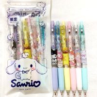 SANRIO ชุดเครื่องเขียน ปากกาเจล ลายการ์ตูนอนิเมะ Kuromi My Melody Cinnamoroll 0.5 มม. สีดํา สําหรับนักเรียน 4 5 6 ชิ้น