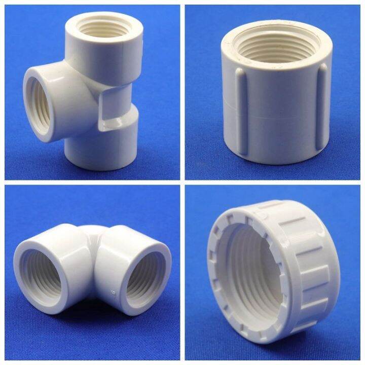 2pc 1/2" 3/4" 1" PVC Pipe Threaded Fittings Garden Irrigation Plastic