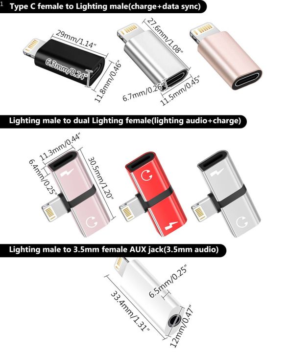 3-5mmaux-แจ็คหูฟังอะแดปเตอร์ไอโฟน-usb-c-กับอะแดปเตอร์ให้แสงสว่างเป็นไฟคู่สำหรับ-iphone-13-12-x-xs-7-8-11-plus