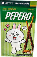 (กล่องใหญ่) LOTTE PEPERO Almond Chocolate Biscuit ลอตเต้ เปเปโร่ อัลมอนด์ ช็อคโกแลต เกาหลี ป๊อกกี้แท่ง บิสกิต แท่ง Value Pack 8 packs ขนมทานเล่น ขนมกินเล่น กิมหยง