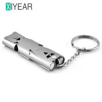 Outdoor Survival Whistle Survival Whistle Stainless Steel Double Tube Whistle Outdoor Survival Whistle Edc Tool Survival kits