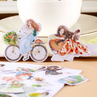 20PCSMusic girl sticker Crafts And Scrapbooking Stickers Book Student Label Decorative Sticker Kids Toys Stickers Labels