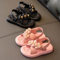 2023 Summer New Girls Casual Sandals Childrens Soft Bottom Non-slip Beach Shoes Baby Three-dimensional Flower Fashion Sandals