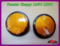 YAMAHA​ CHAPPY​ LB50​ LB80​ FRONT​ FORK​ SET (LH&amp;RH) REFLECTOR "AMBER" CIRCLE // ทับทิมสะท้อนแสง ทรงกลม สีส้ม สินค้าคุณภาพดี