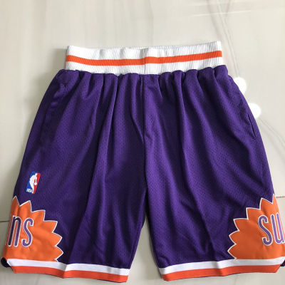 Ready Stock Newest Hot Sale Basketball Shorts Mens Phoenix Suns Mitchell Ness 1991-92 Pocket Pants Jersey Shorts - Purple