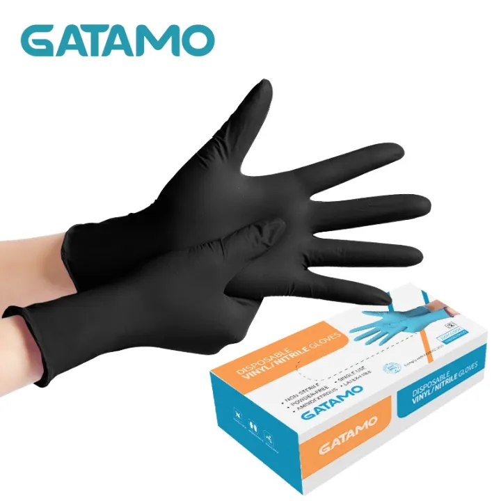 Vinyl Gloves Nitrile powder free durable GATAMO Black | Lazada PH