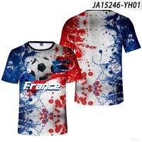 Ys2 เสื้อยืดลําลอง แขนสั้น พิมพ์ลาย World Cup France Fans พลัสไซซ์ SY2