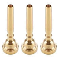 3PCS Trumpet Mounthpiece Set (3C 5C 7C) Gold Plated for Beginner Musical Trumpet Replacement or Finger Exerciser