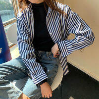 Alien Kitty 2021 New Autumn Women Shirt Striped Long-Sleeved Single-Breasted Vintage All-Match Basic Fashion Classic Hot Top