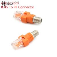 One Or 2pcs F-Type Connector RF Female To RJ45 Male Coaxial Barrel Coupler Adapter Coax Adapter RJ45 To RF Connector