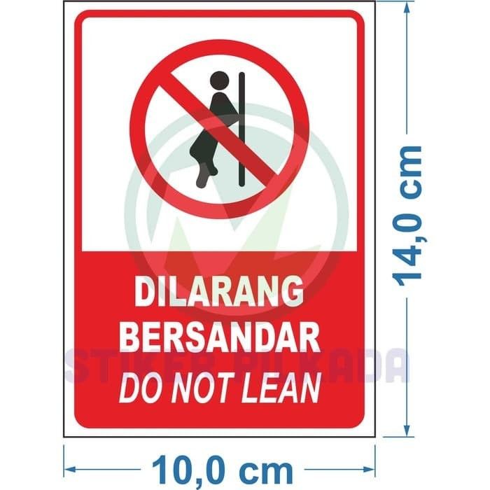 Stiker Vinyl Dilarang Bersandar Lazada Indonesia 9129