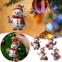 Acrylic Cartoon Christmas Cute Snowman Pendant Hanging Tree Pendant For Christmas Tree decorations Home Holiday Party Supplies Christmas Ornaments