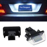 แผ่นเรืองแสงหมายเลขป้ายทะเบียนรถรถยนต์ Led 12V สำหรับ Peugeot 206 207 306 307 406 407สำหรับ C4 C3ไฟป้ายทะเบียนรถยนต์ C5