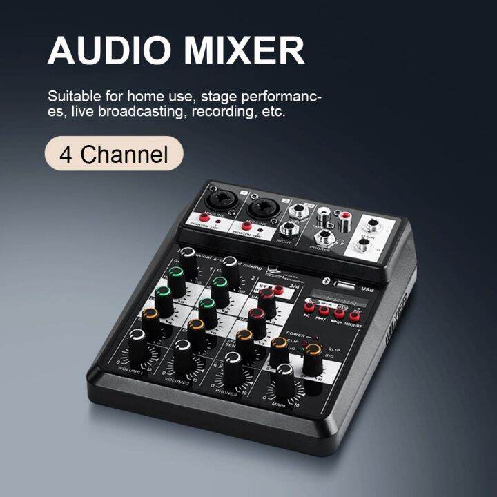 (Dikirim Dari Jakarta) Mixer 4 Saluran Mixer Bluetooth 4 Channel Mixer ...