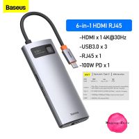 HOT สุด ถูกจริง/ส่งไว  6in1 สายแปลง USB Type-C To Ethernet Lan RJ45 Hub OTG DOCK USB3.0 HDMI รองรับ PD 100W มีบริการเก็บเงินปลายทาง สายHDMต่อคอม สายHDMมือถือ สายHDMIต่อทีวี สายHDM