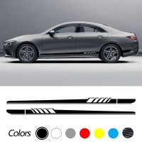 Car Side Door Stripe Sticker Racing Skirt Body DIY Decal For Mercedes Benz A Class W117 C117 X117 A45 A180 A200 A220 A250 AMG