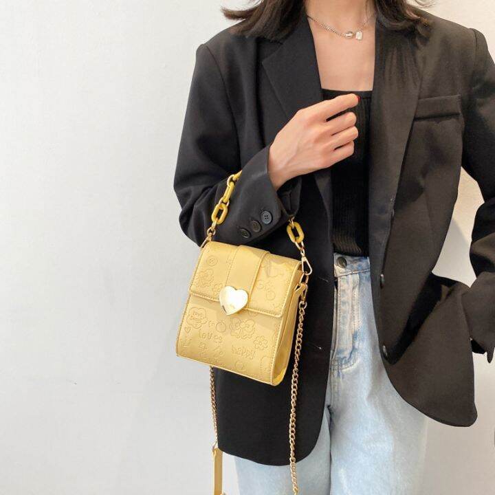 cod-bag-2021-new-trendy-fresh-messenger-embossed-chain-fashion-texture-solid-square