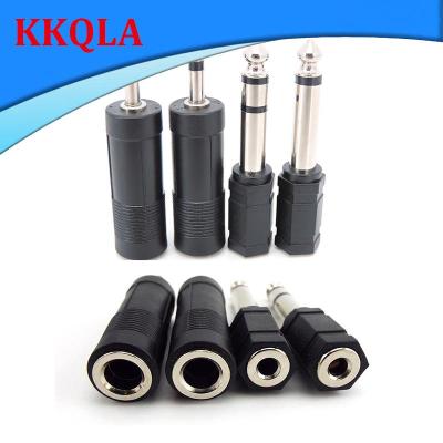 QKKQLA Nickel plated 6.35mm 6.5mm 1/4" Mono stereo Male female To 3.5mm 1/8" male Female Audio Speaker Connector 2/3 Pole Terminal Plug